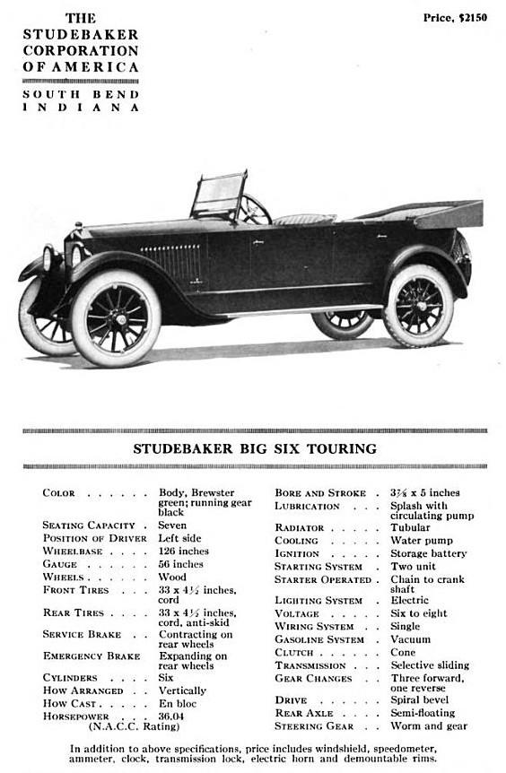 Studebaker Model EG Big Six tourer