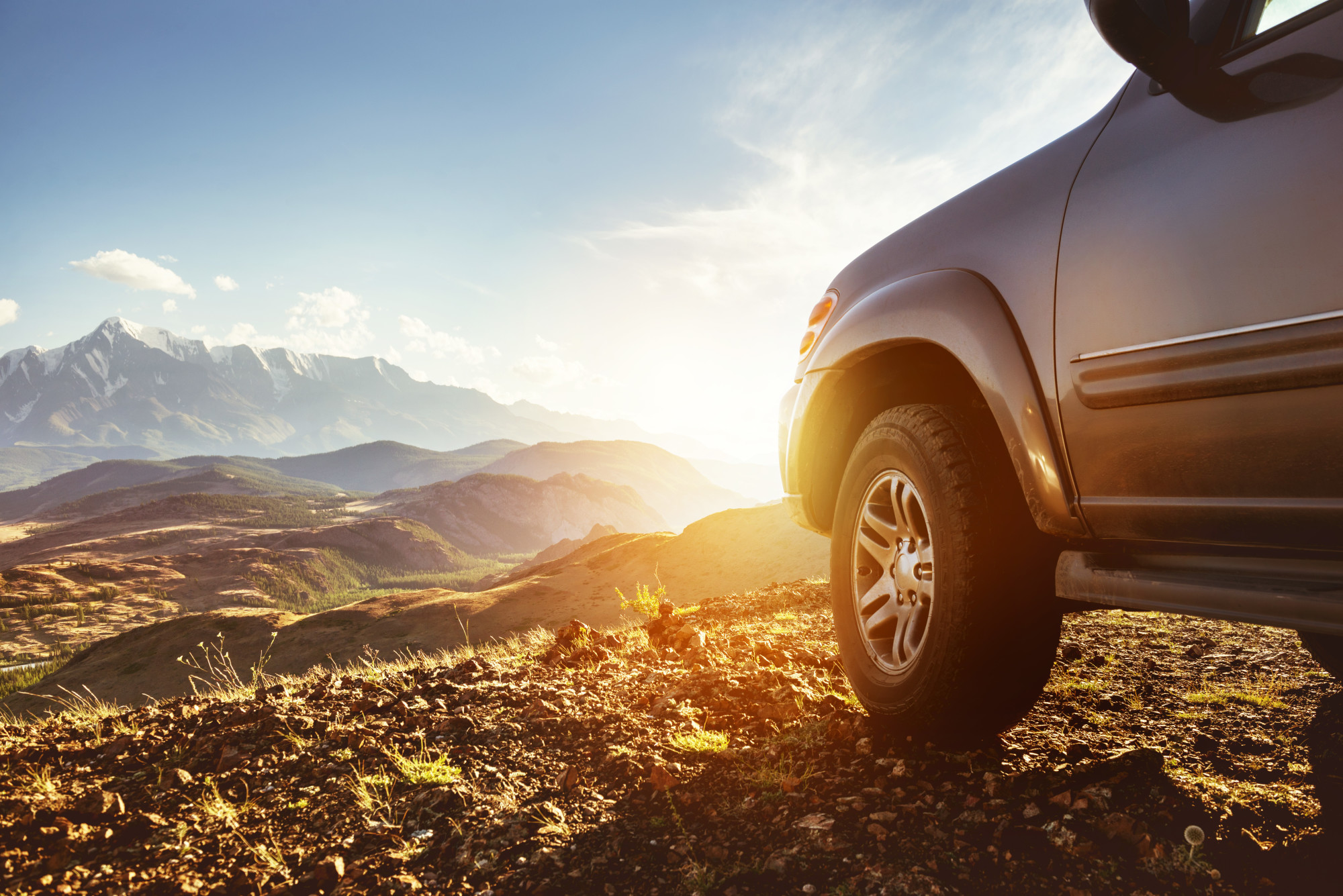 adventure car on mountain