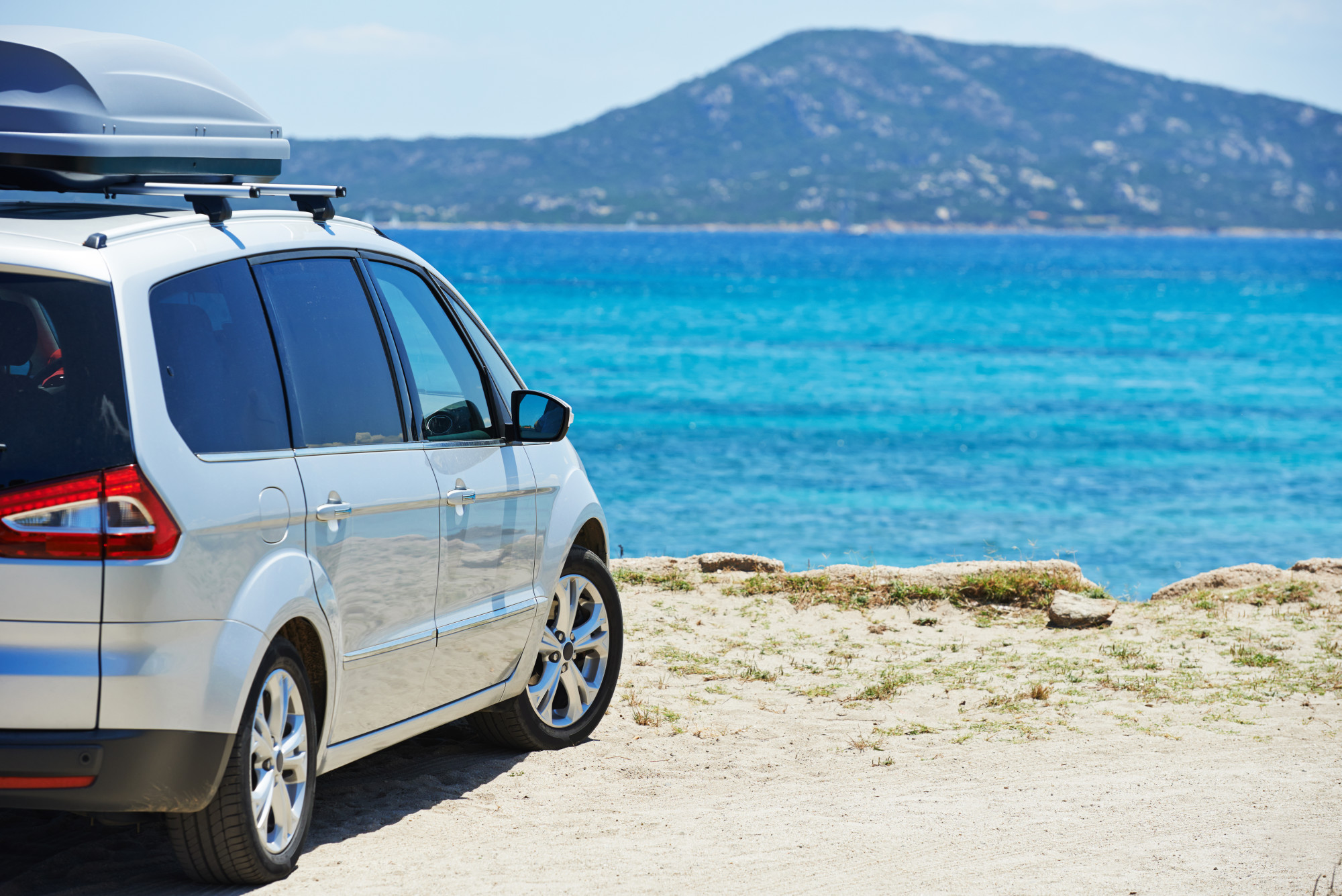 minivan at beach