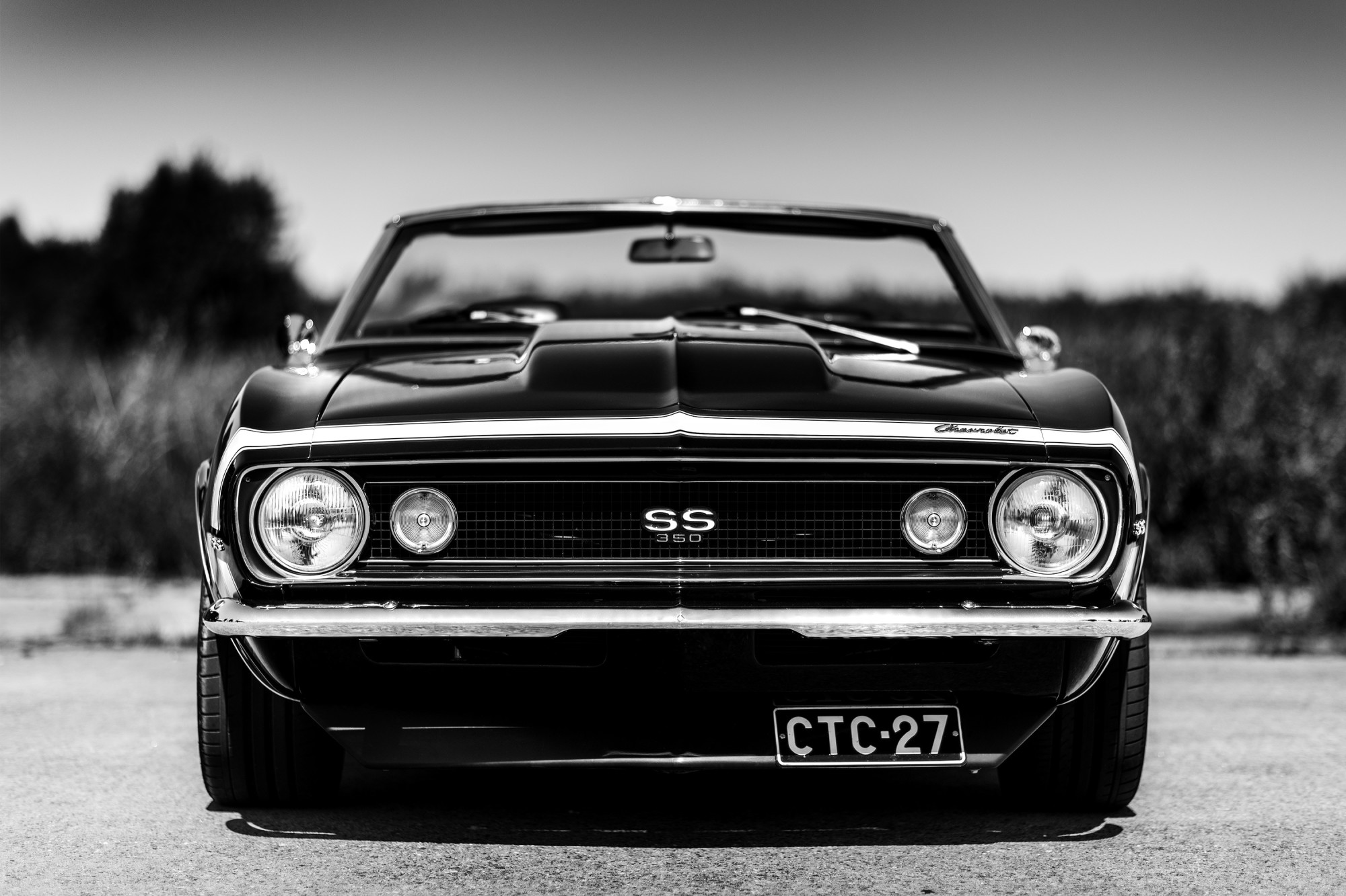 muscle car from front