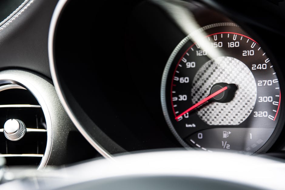 speedometer in car dashboard