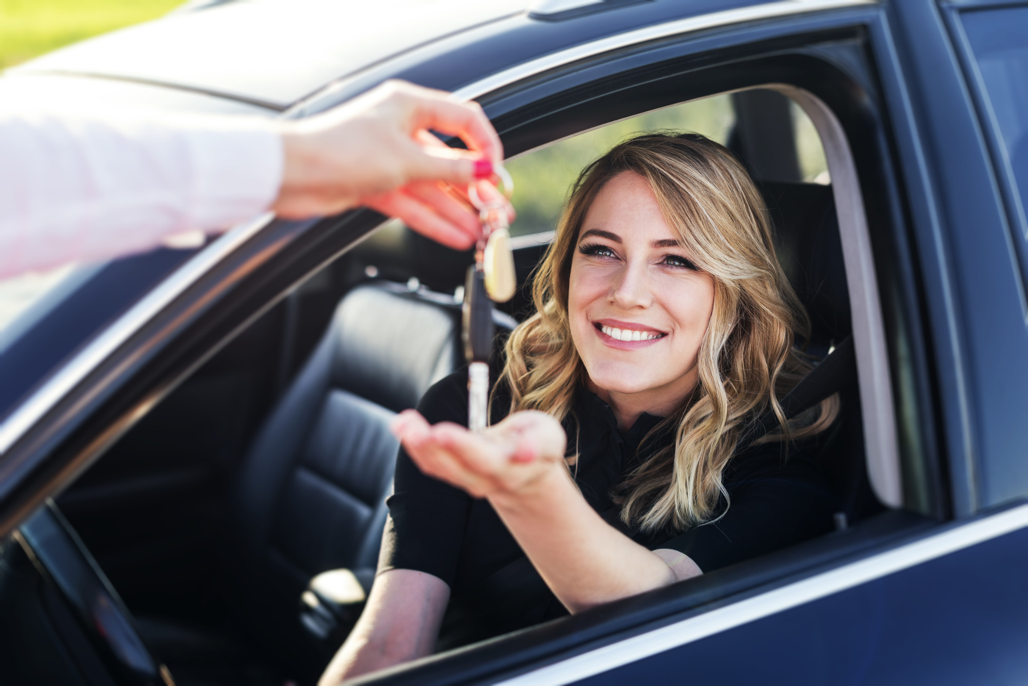 woman buying vehicle