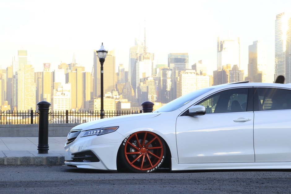 white customized car