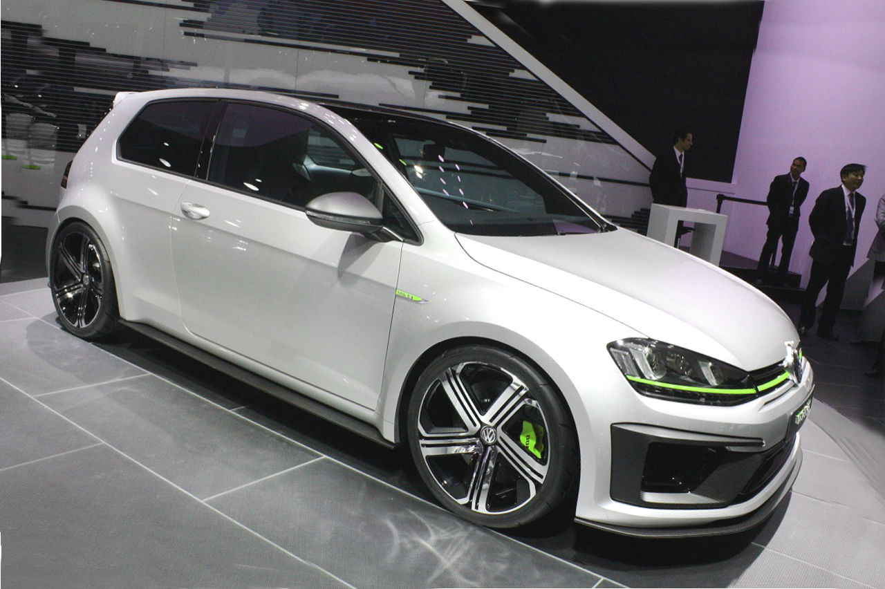 Volkswagen shows its Golf R 400 concept at the auto show in Beijing