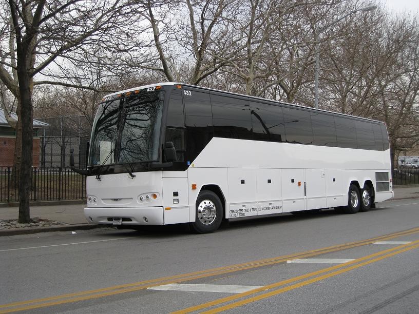 white travel bus