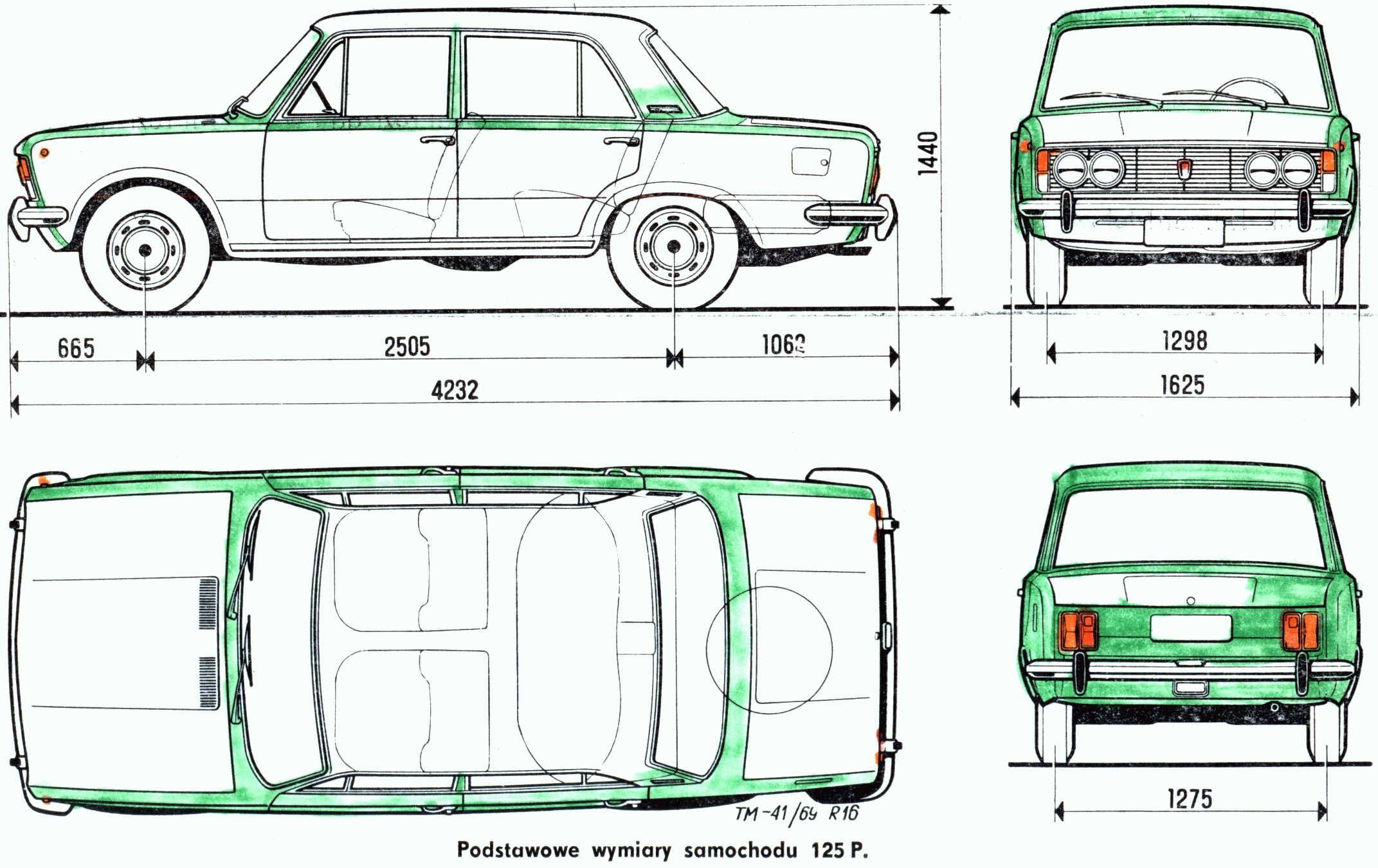 Ваз габариты машины. Фиат 125 чертежи. Fiat 125p чертеж. Габариты ВАЗ 2101.