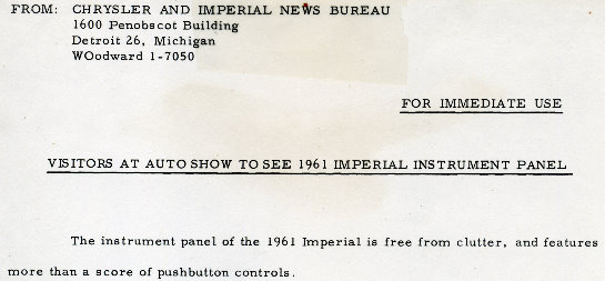 Chrysler Imperial instrument panel