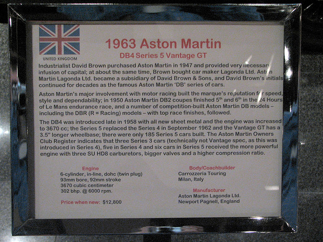 Aston Martin DB4 Series 5 Vantage GT