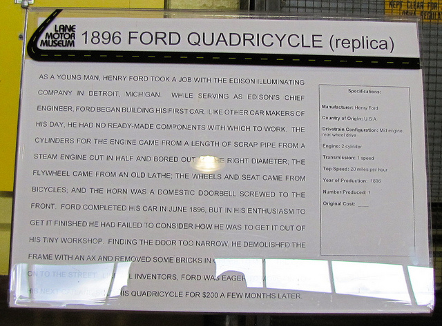 Ford Quadracycle Replica