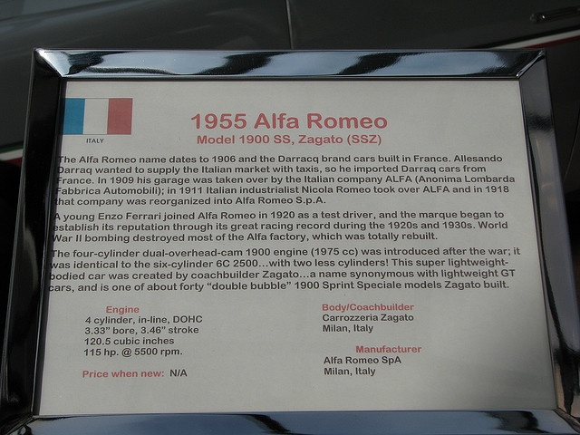 Alfa Romeo 1900 SS Zagato SSZ