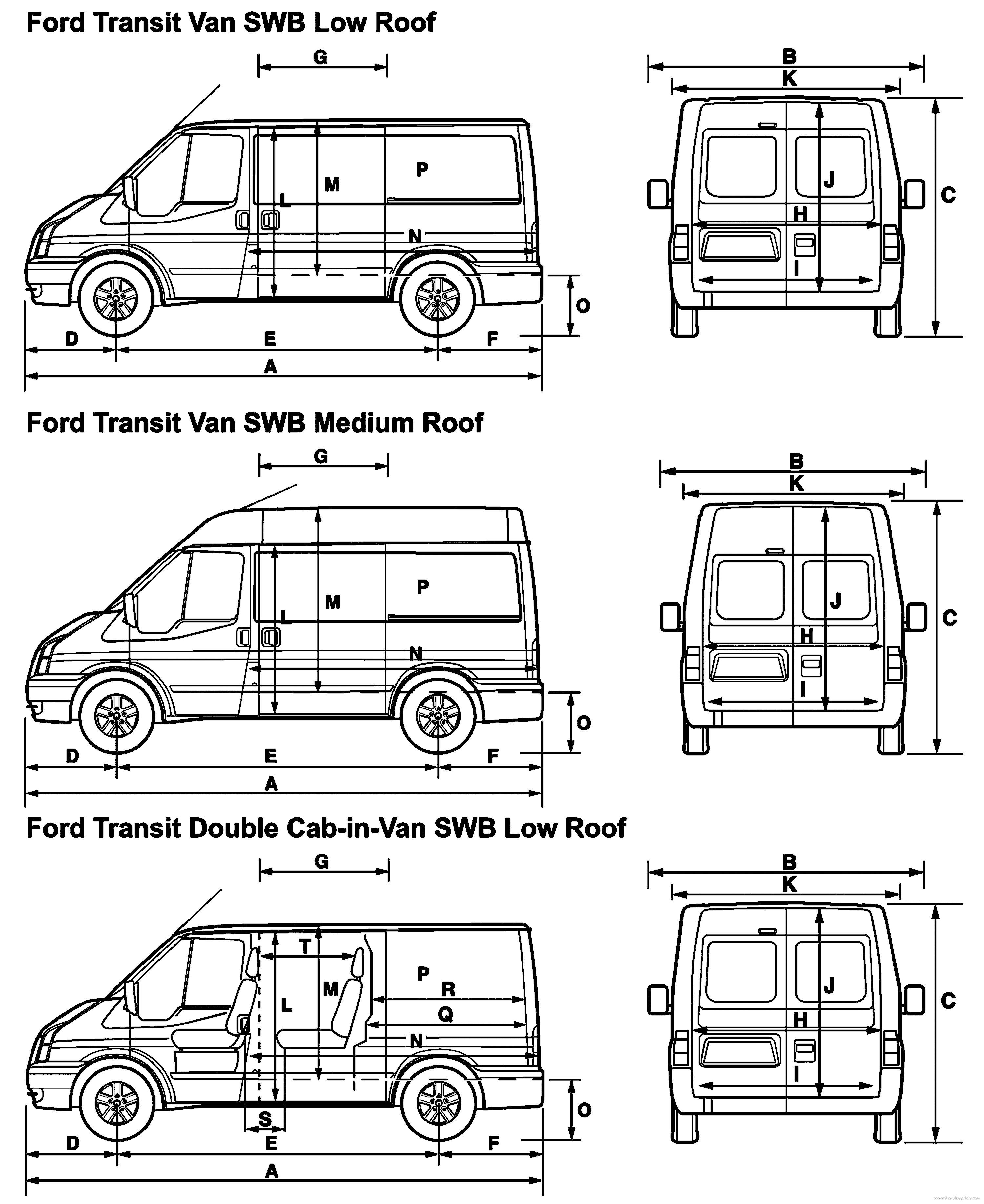 Ford transit van technical drawing #3