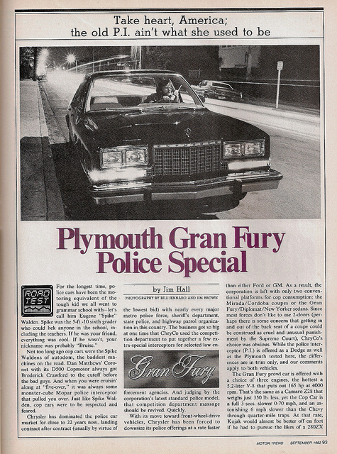 Plymouth Gran Fury Police Special