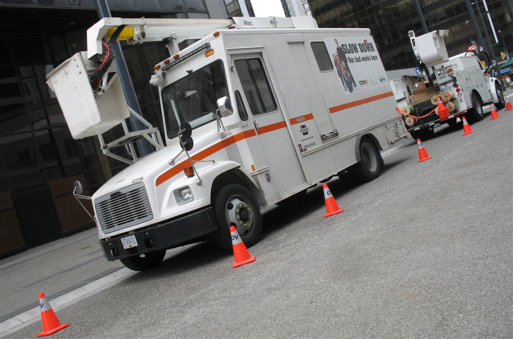 White Freightliner halfcab